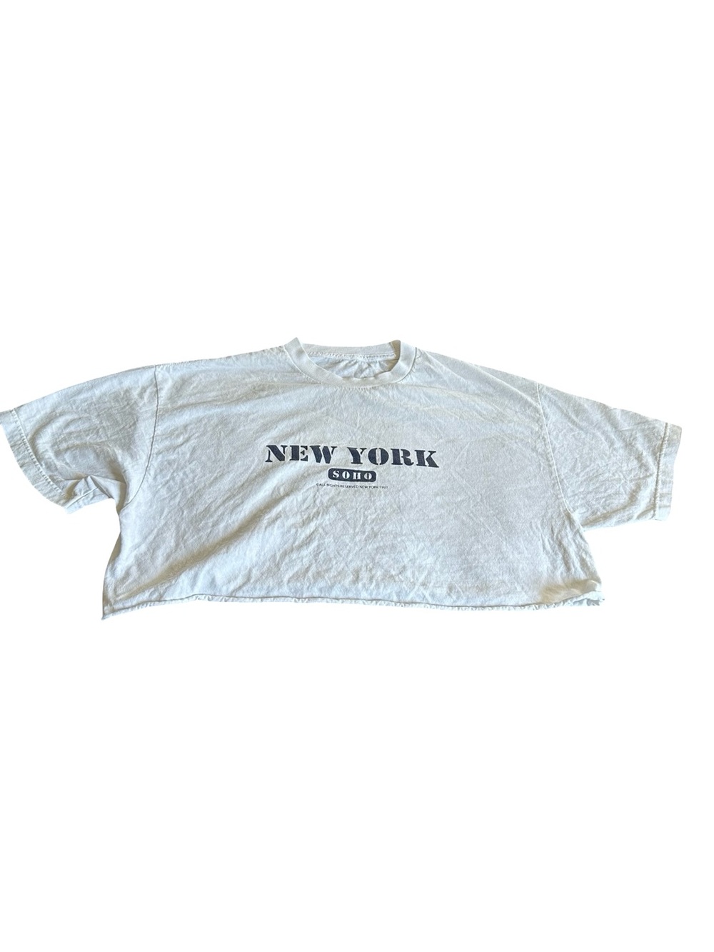 New York Soho White Crop Tee - Women's Casual Top
